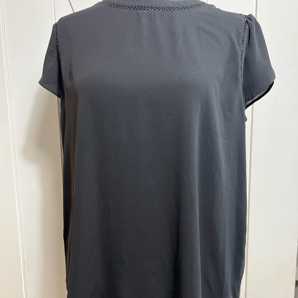 LOFT Black Lace Detail Top
